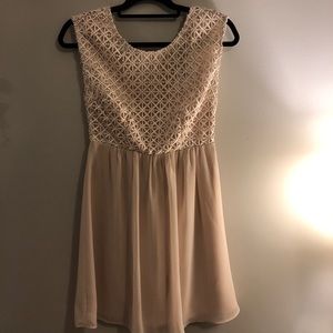 Cream backless dress